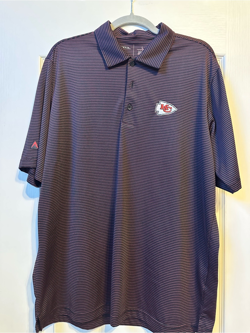 Kansas City Chiefs Men's Purple Stripe Polo Shirt Antiguq